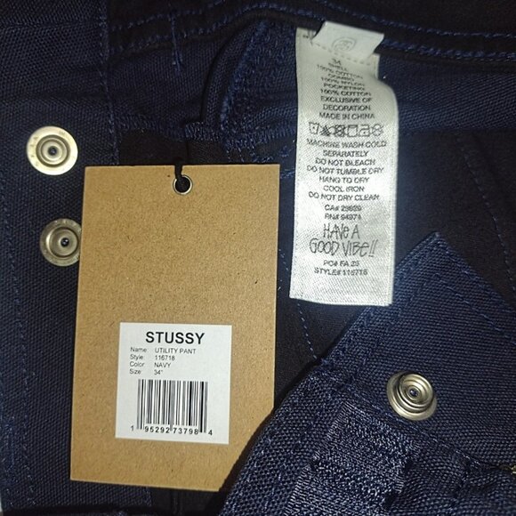 Stussy Navy Utility Pants - #116718 (Size 34" W) - Picture 5 of 6